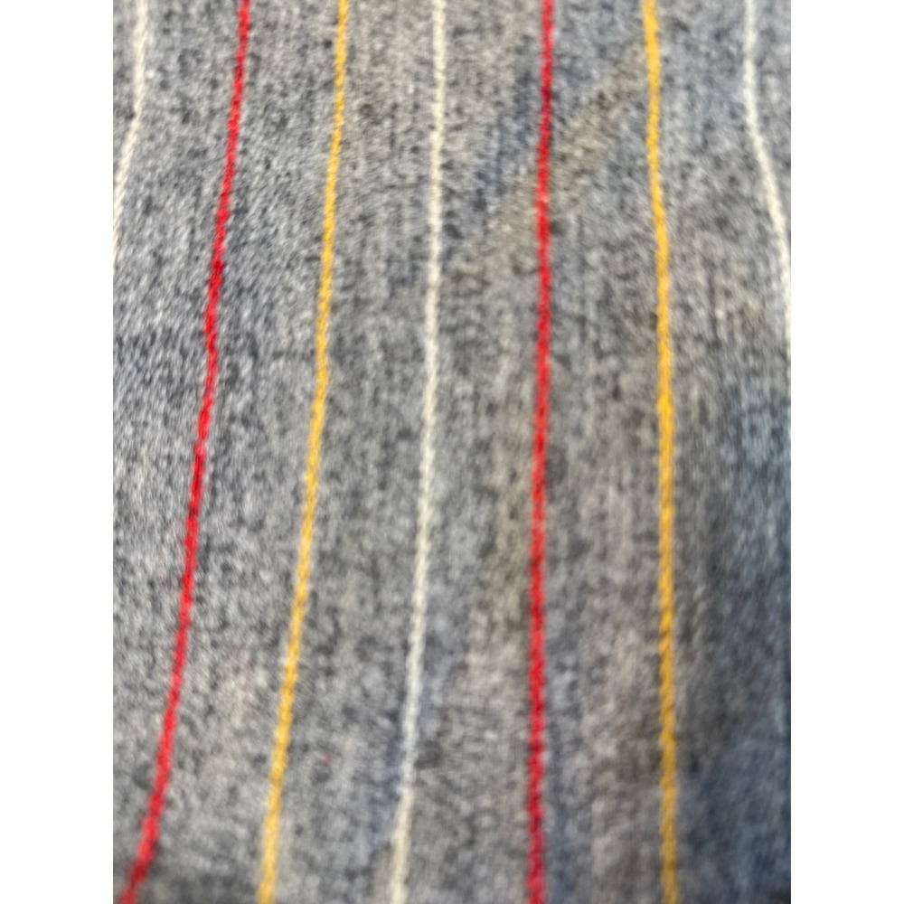 Pendleton Maxi Skirt Women 10 Grey Red Yellow Striped Wool Button Front Vintage - Picture 9 of 9
